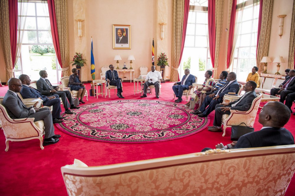 Some of the dignitaries present in the meeting were Rwandan Minister of Foreign Affairs, Cooperation and East African Community, Louise Mushikiwabo; Secretary General at the national intelligence and security services (NISS), Maj. Gen. Joseph Nzabamwita; Rwanda's High Commissioner to Uganda, Frank Mugambage and Principal Private Secretary to the President, Lt. Col. Patrick Karuretwa.