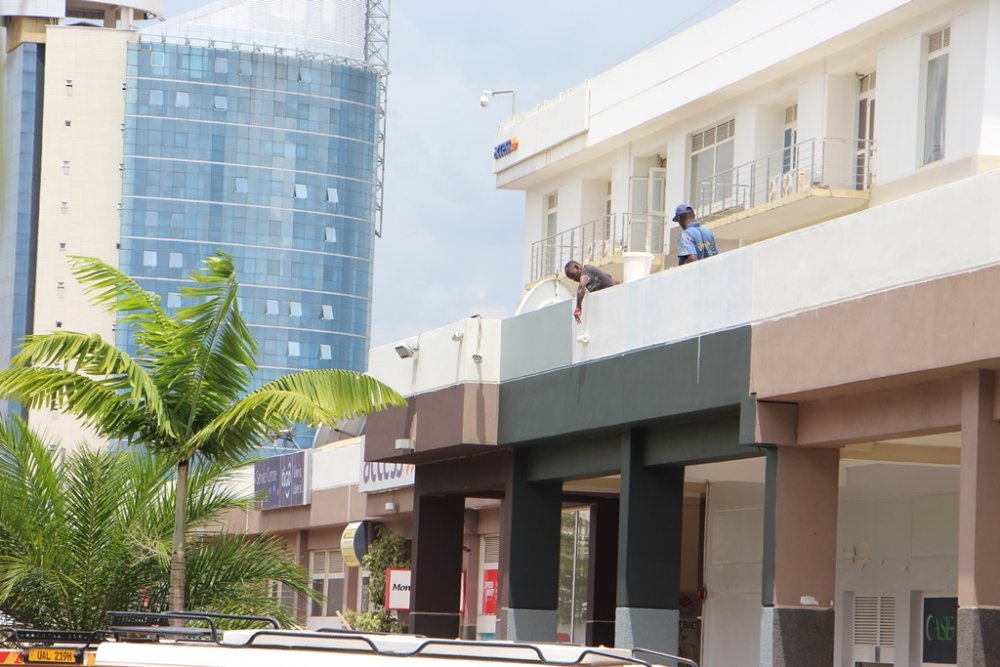 Workers rebranding UTC Building's look