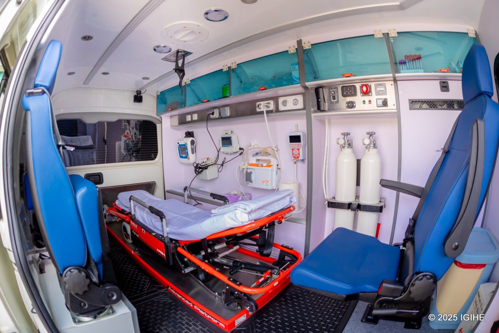 Inside the state-of-the-art ambulance acquired from the Czech Republic.        