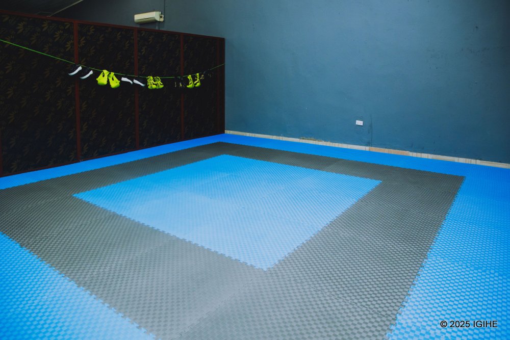 A specialized area has been designated for martial arts enthusiasts.