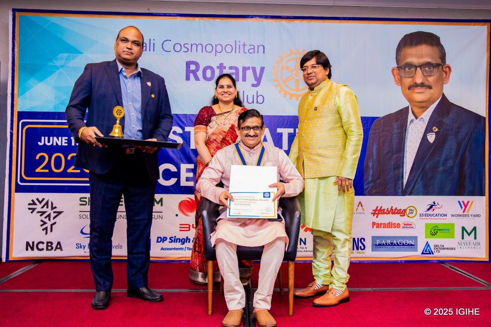The Rotary Club of Kigali Cosmopolitan marked a significant milestone with the installation of its new President, Srinivas Cheruvu, during a dignified ceremony attended by diplomats, Rotarians, family, and friends.