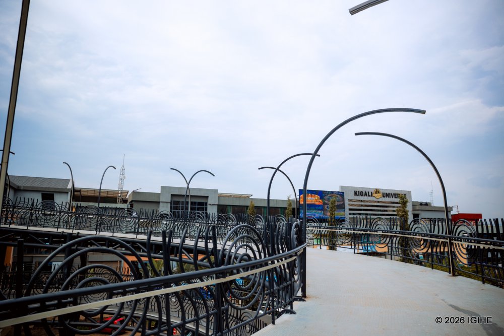 The footbridge is a modern, architecturally striking structure that connects key sections of Kigali Universe.