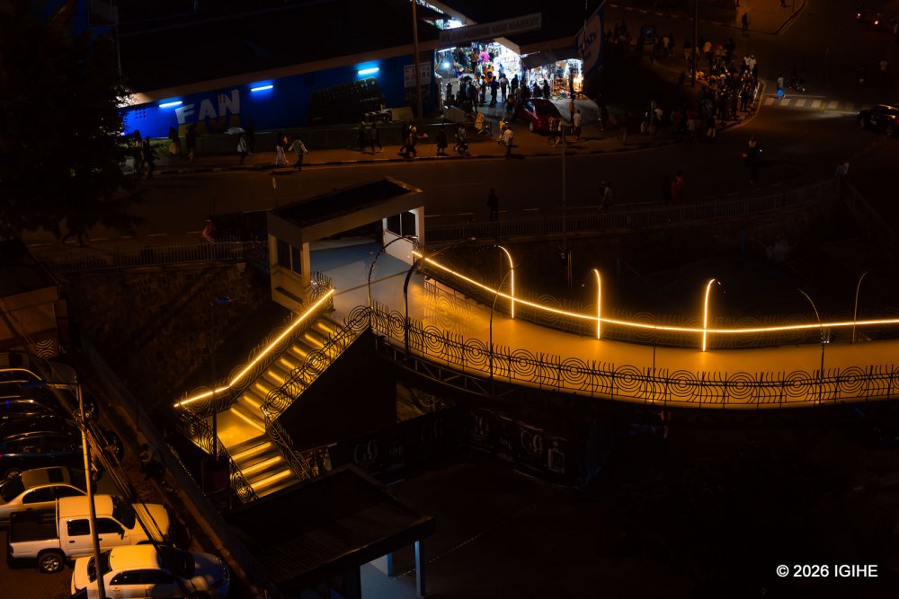 The footbridge is a modern, architecturally striking structure that connects key sections of Kigali Universe, offering visitors a scenic route for walking, sightseeing, and photography.