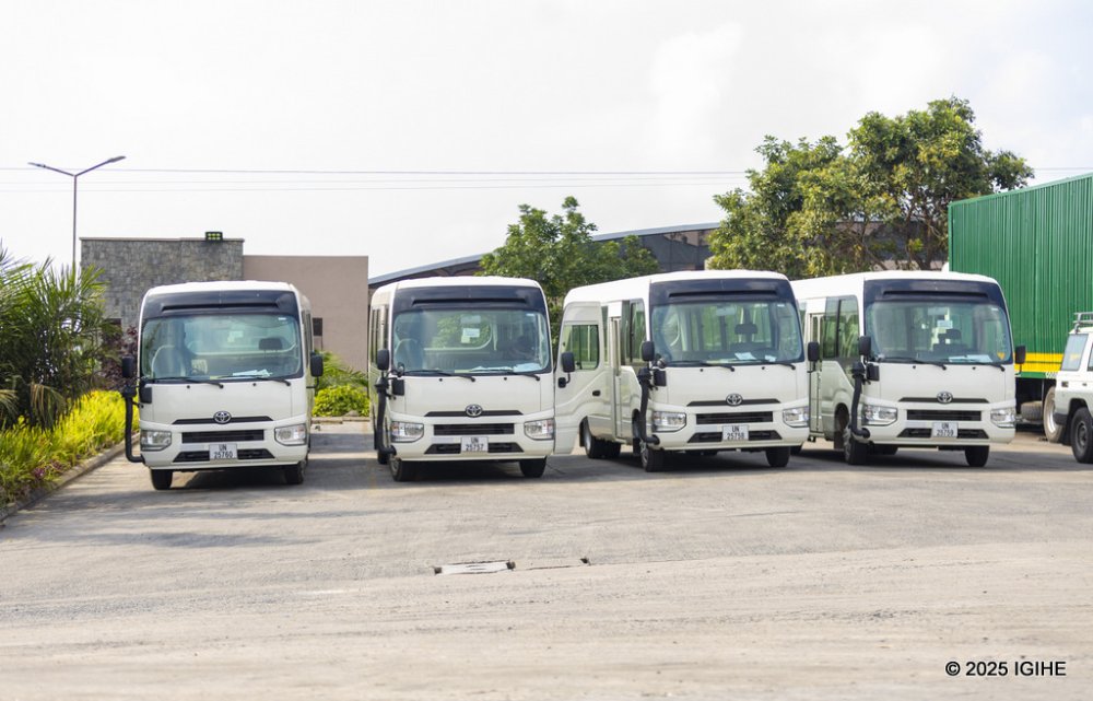 The soldiers were transported in these vehicles from the La Corniche One-Stop Border Post to Kigali International Airport on Monday. They were at the border in the morning hours ahead of the exercise.