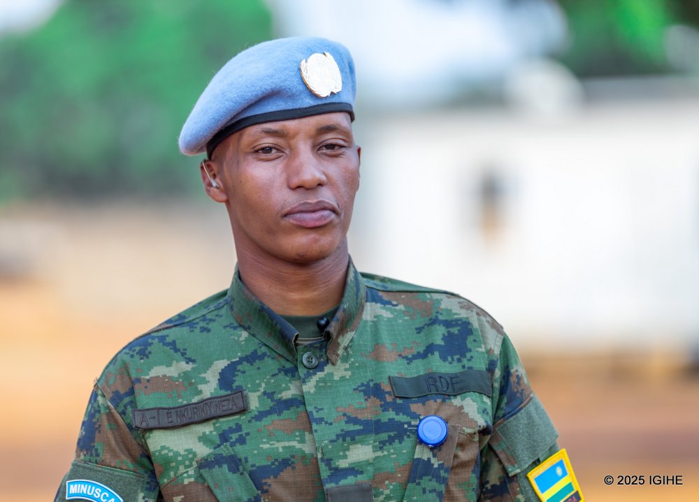 Lt Nkurikiyineza is deployed in the Central African Republic (CAR) as one of the security personnel assigned to protect President Faustin-Archange Touadéra.