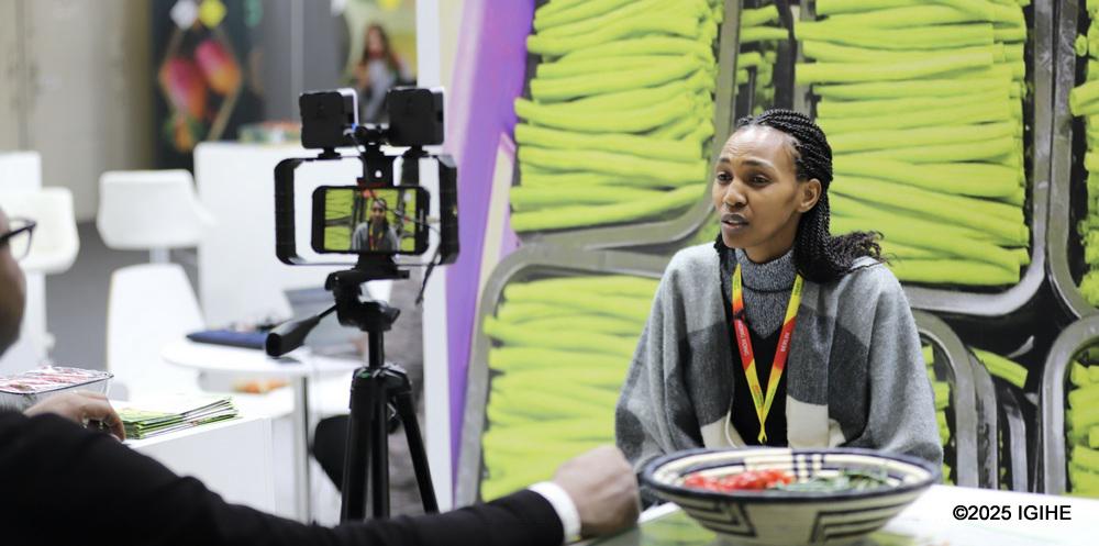 Angel Rugema Uwantege, a representative of BAHAGE Foods and a regular exhibitor at 'Fruit Logistica,' shared her experience.