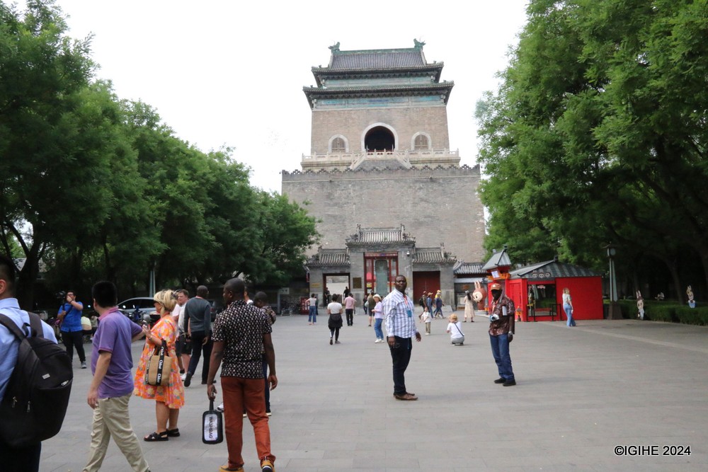 The view of the Bell Tower in Beijing.