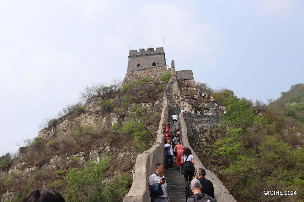 Visitors climbing the Juyongguan section of the Great Wall in Beijing, the capital of China.