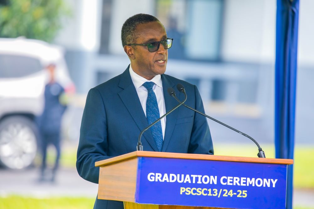 The Minister of Interior, Dr. Vincent Biruta who presided over the colourful graduation, congratulated the senior law enforcement officers upon successful completion of the rigorous academic and professional programme.