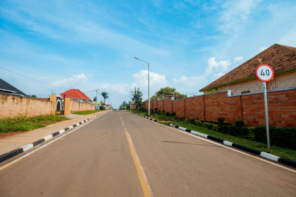 A paved road in Rwamagana town.