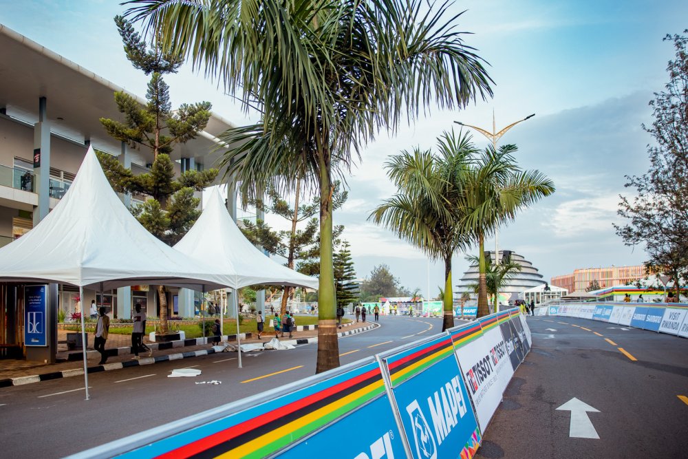 Fan zones set up for spectators to follow the race.