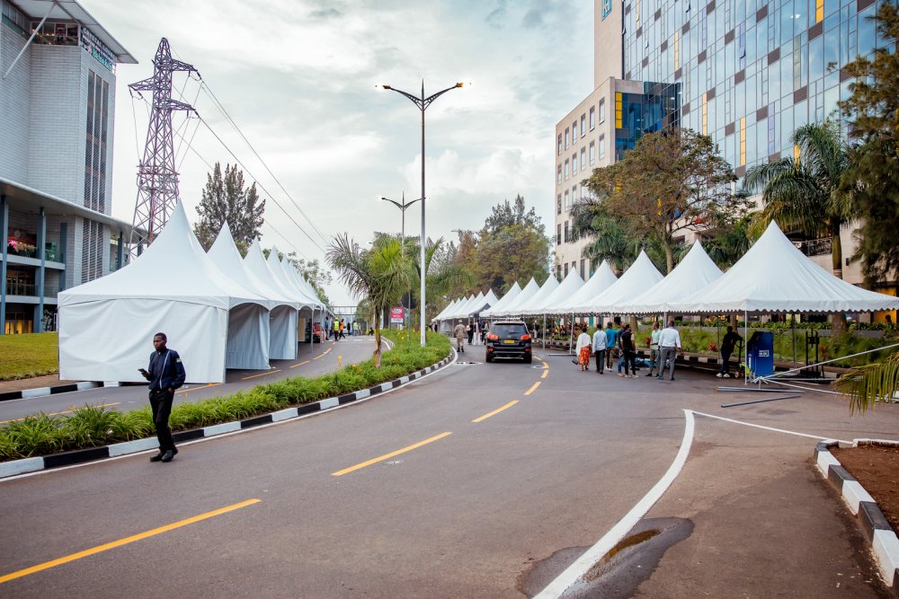 Food and drink zones set up for fans.