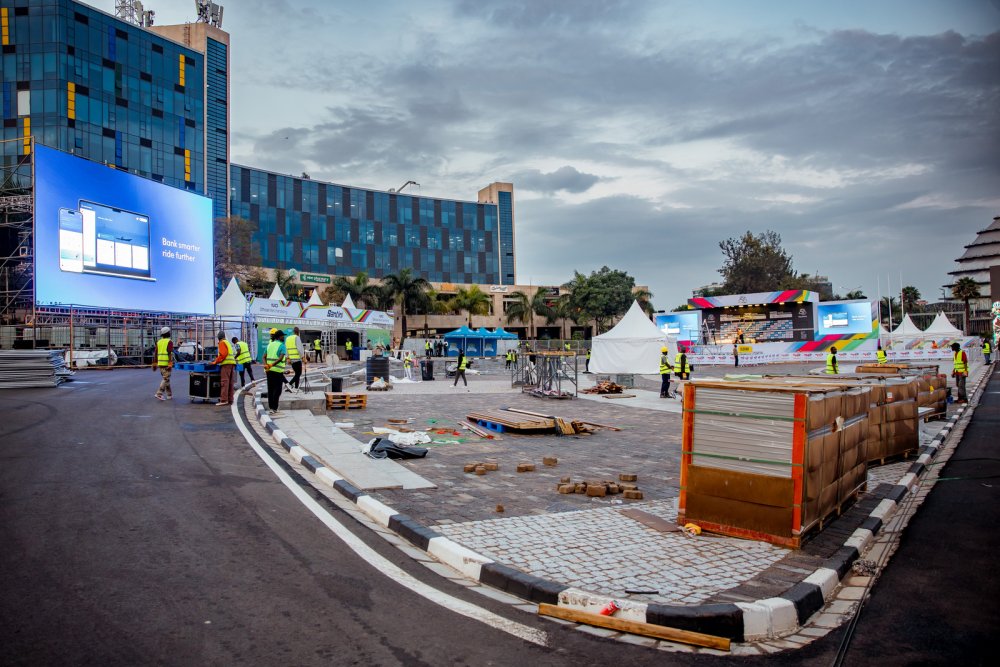Finish line set at KCC and Kigali Heights junction.