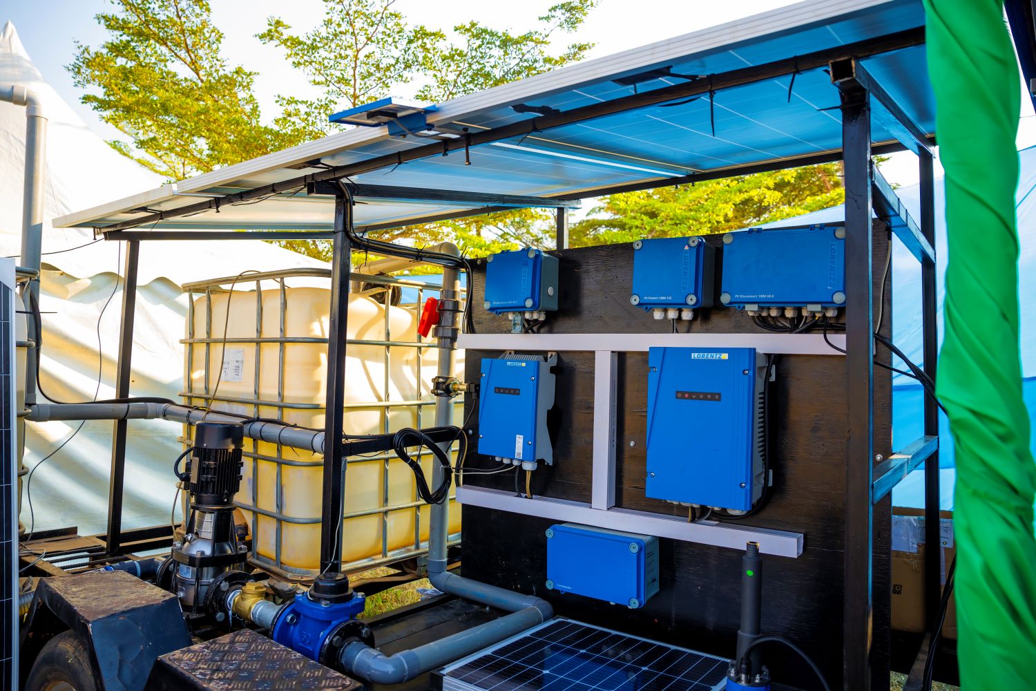 A large-scale solar powered pump.