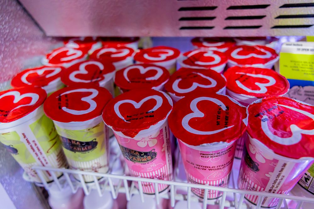 Masaka Farms yogurt on supermarket shelves.