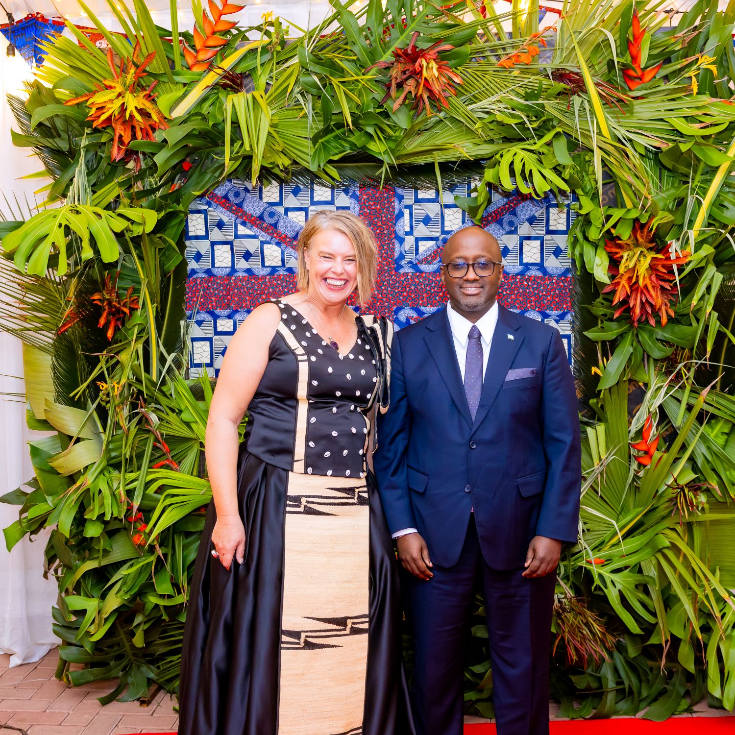 British High Commissioner Alison Thorpe with Rwanda's Foreign Affairs Minister Olivier Nduhungirehe.