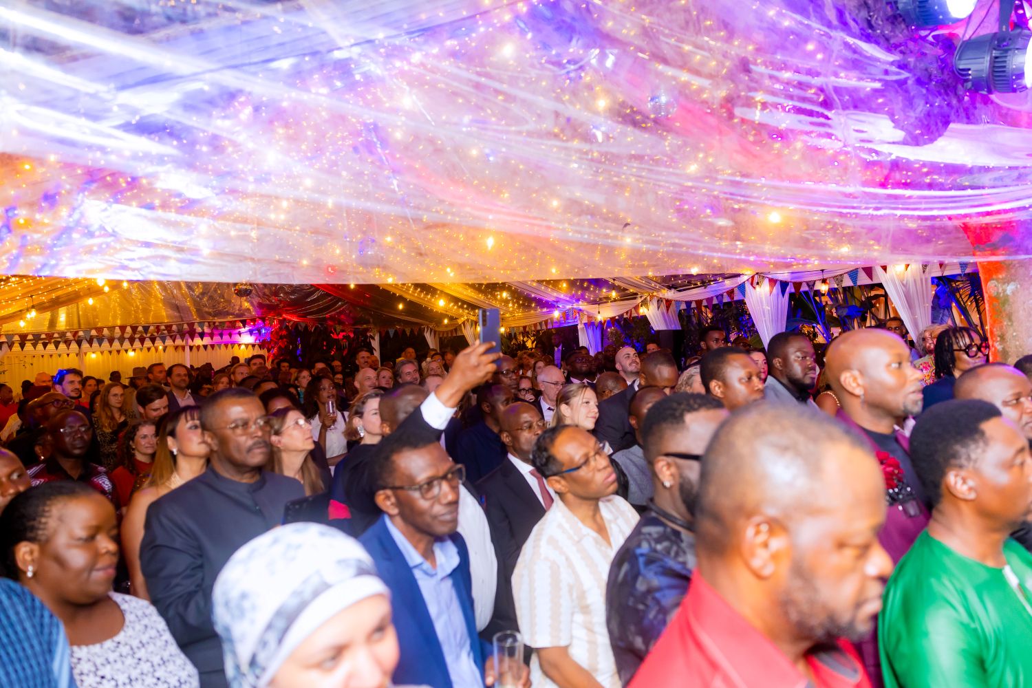 The event brought together members of the diplomatic corps, government officials, cultural figures, and friends of the UK and Rwanda.