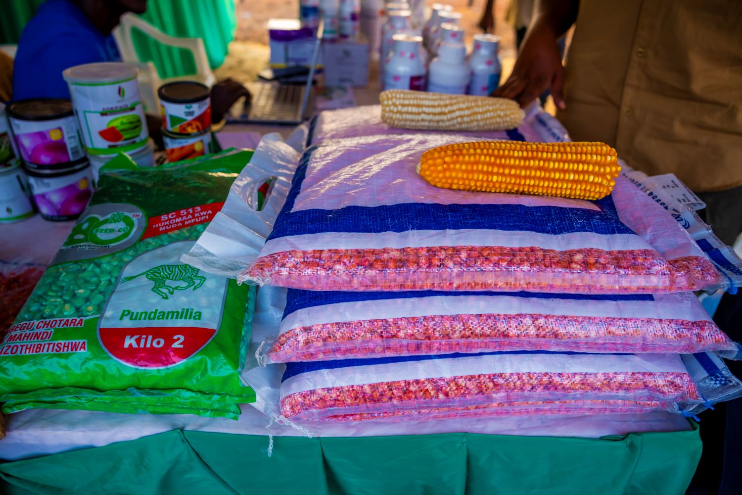 Sozo Company showcases high-quality maize and bean seeds at the 17th Rwanda Agriculture Show.