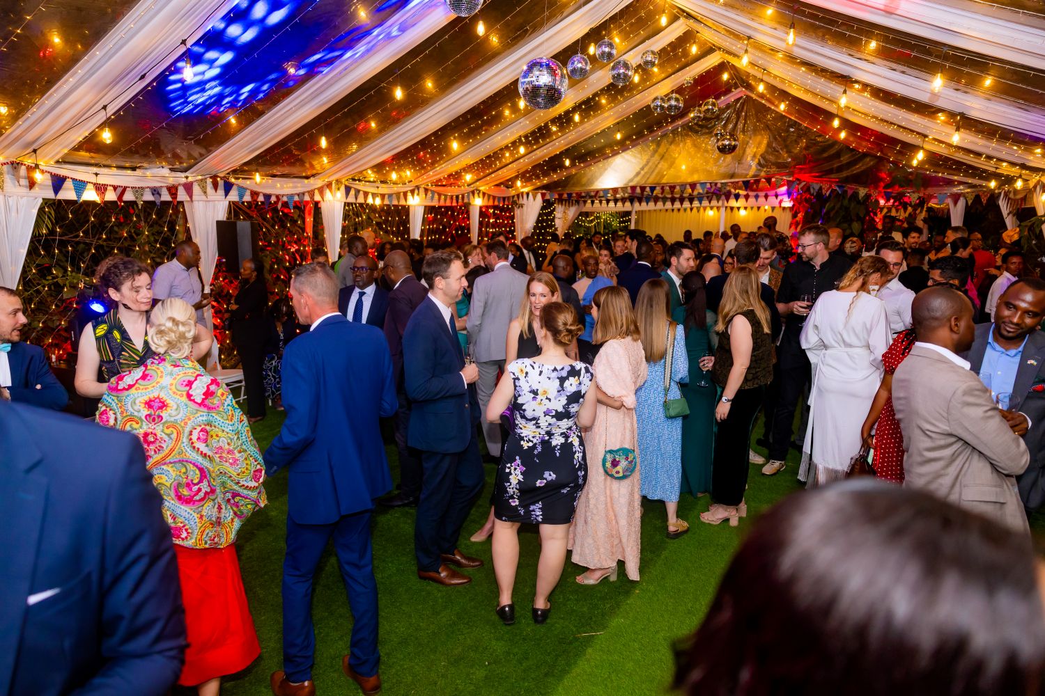 The event brought together members of the diplomatic corps, government officials, cultural figures, and friends of the UK and Rwanda.