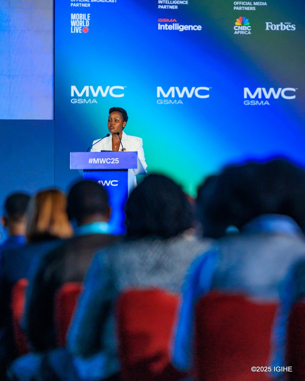 Rwanda’s ICT Minister Paula Ingabire showcased how policy and partnerships cut costs, growing mobile users from 500,000 in 2023 to 5 million 4G users by June 2025.