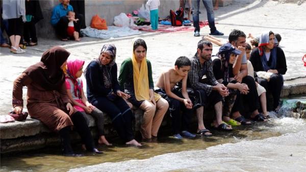 The extreme heat also encompasses parts of Saudi Arabia, Kuwait and Iran