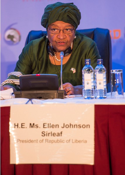 The president of Liberia, Ellen Johnson Sirleaf