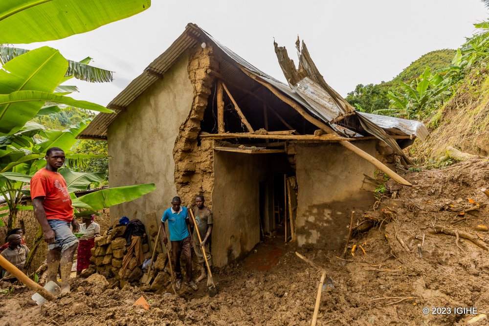 One of houses destroyed by recent disasters that struck Rwanda's Western, Northern and Southern provinces.