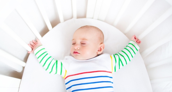 For safest sleep, babies should be put on their back in an empty crib.