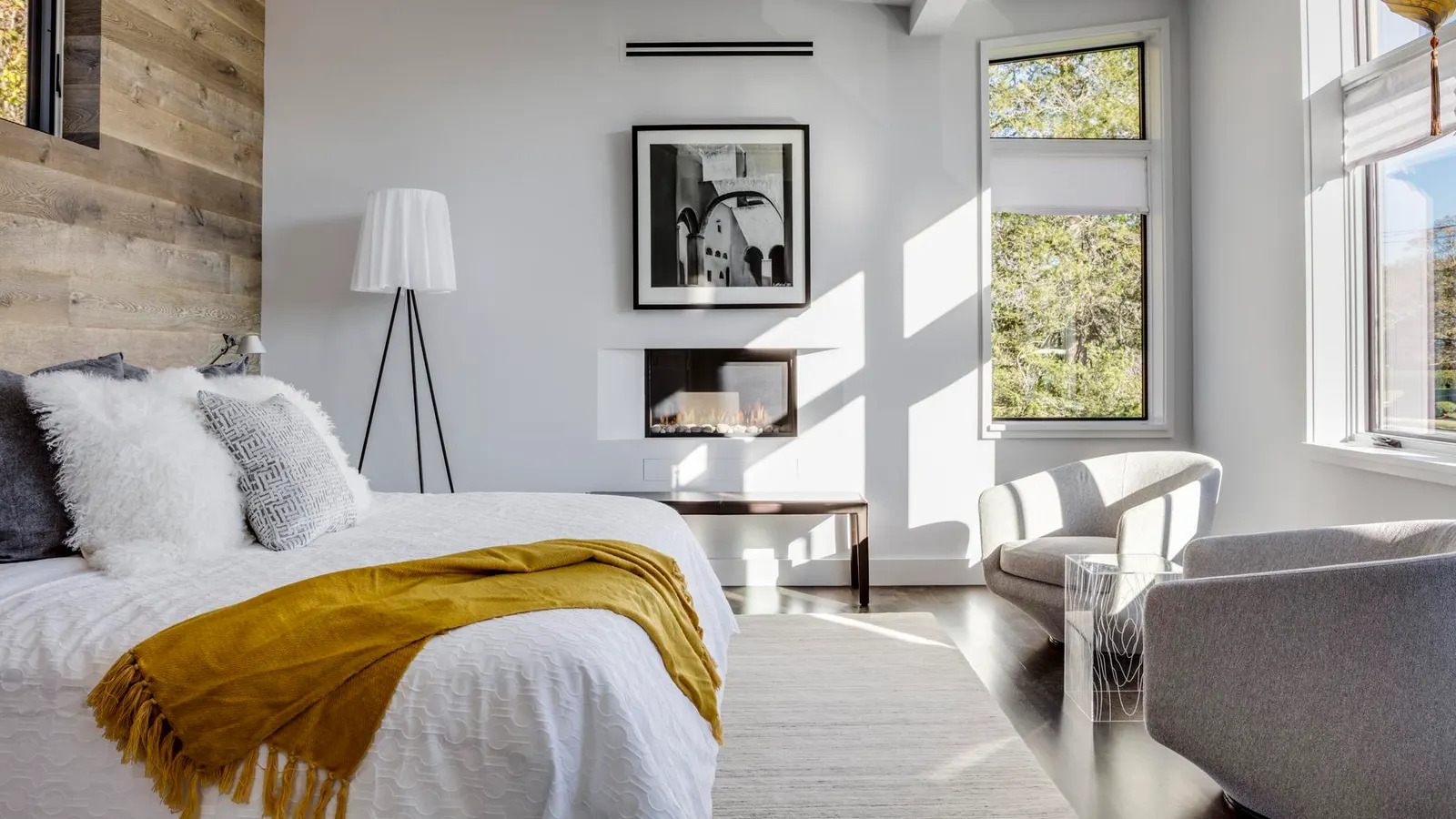Avoid heavy curtains and instead opt for sheer fabrics or blinds.