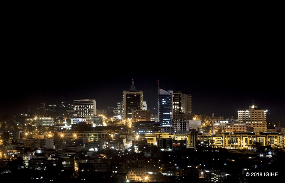 From the center of Gisozi, the view of Kigali's scryscrapers 