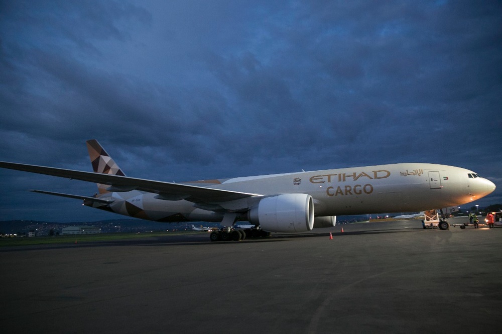The airplane which transported Rhinos from South Africa to Rwanda.