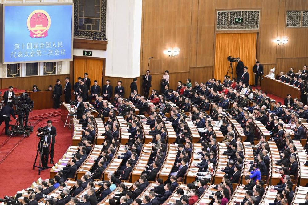 The opening meeting of the second session of the 14th National People's Congress (NPC) is held at the Great Hall of the People in Beijing, capital of China, March 5, 2024. (Xinhua/Zhang Ling)