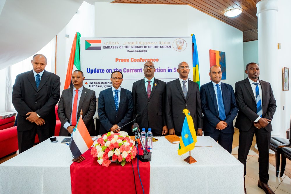 Some of the officials who assist Ambassador Dafalla in carrying out his duties.