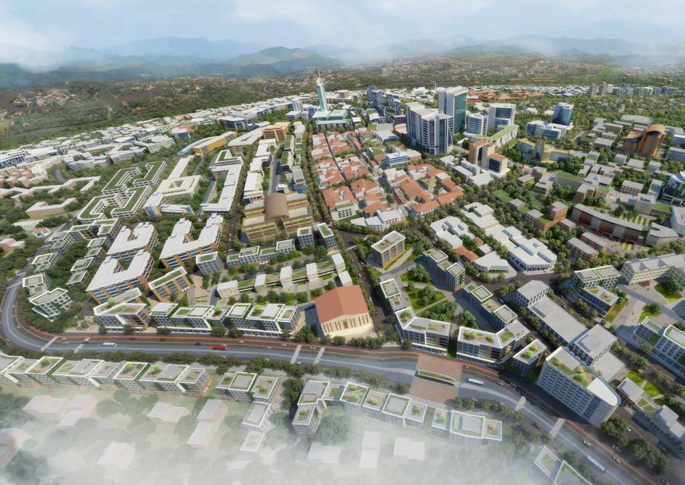 How the city center, along with Muhima, Kiyovu, and surrounding neighborhoods, is planned in the master plan.