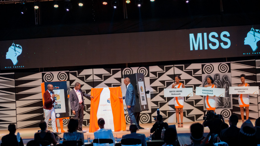 The launch of Cogebanque Mobile Wallet App, in Miss Rwanda 2018's Grand Finale