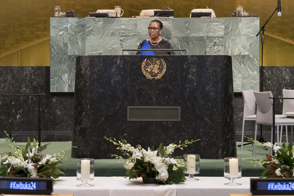 Ambassador Valentine Rugwabiza, Permanent Representative of Rwanda to the UN, noted the significance of this year’s commemoration, being the first commemoration held after the adoption of decision A/72/L.31 which established April 7th as the International Day of Reflection on the 1994 Genocide against the Tutsi in Rwanda