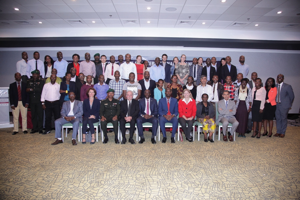 The attendees of the opening ceremony taking a group photo