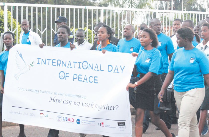 Rwandan youth from across the country convening at Parliamentary Buildings