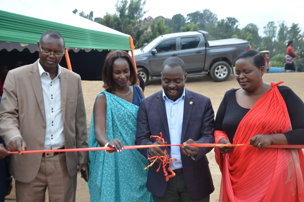 Rusizi Mayor; Harelimana Frederic, officially launching the exhibition