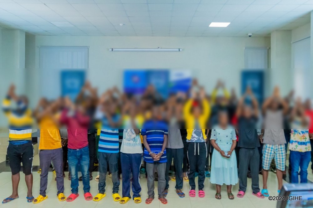 The suspects, mostly from the sectors of Nyakarenzo and Nkungu in Rusizi District, were paraded at the RIB headquarters on Monday, September 9, 2024.