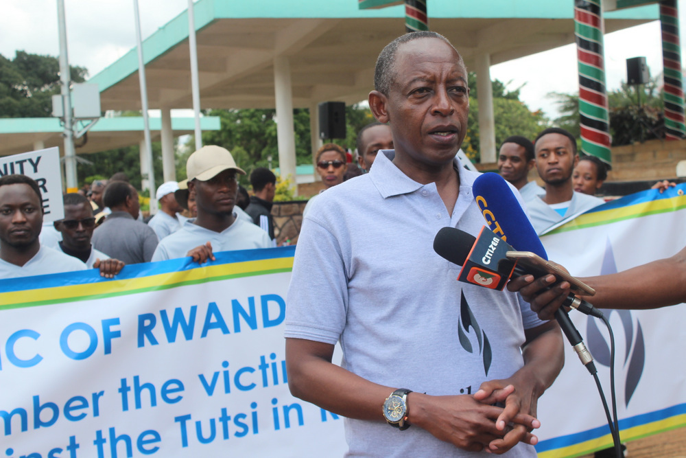 Rwanda High Commissioner to Kenya Ambassador James Kimonyo who was leading the procession, urged the community to stay strong and make sure that such a thing does not happen ever gain.
