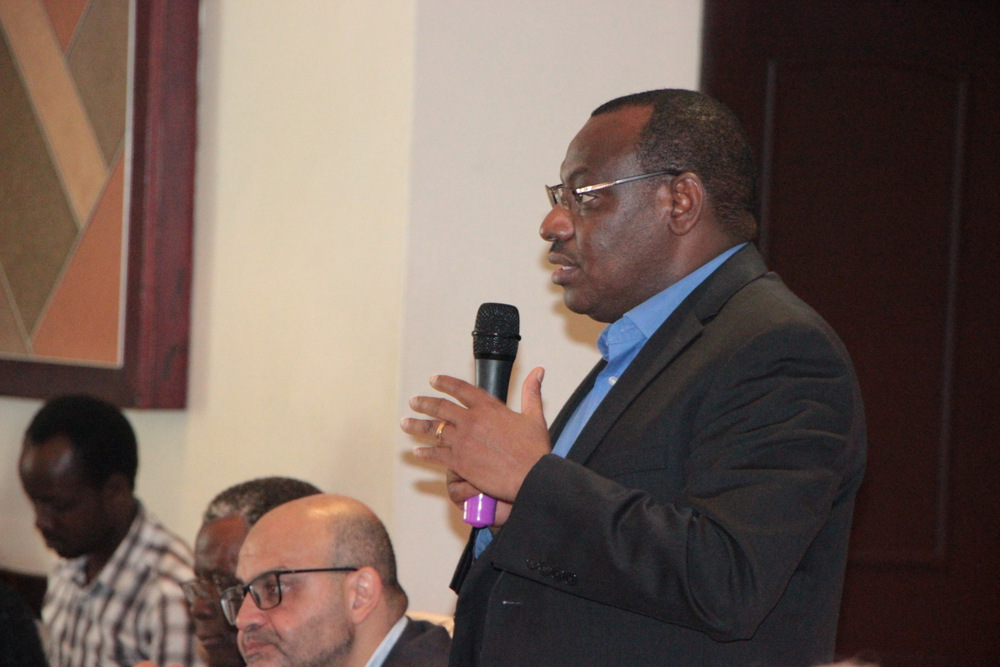 Minister of Finance and Economic Planning Claver Gatete speaking at the event