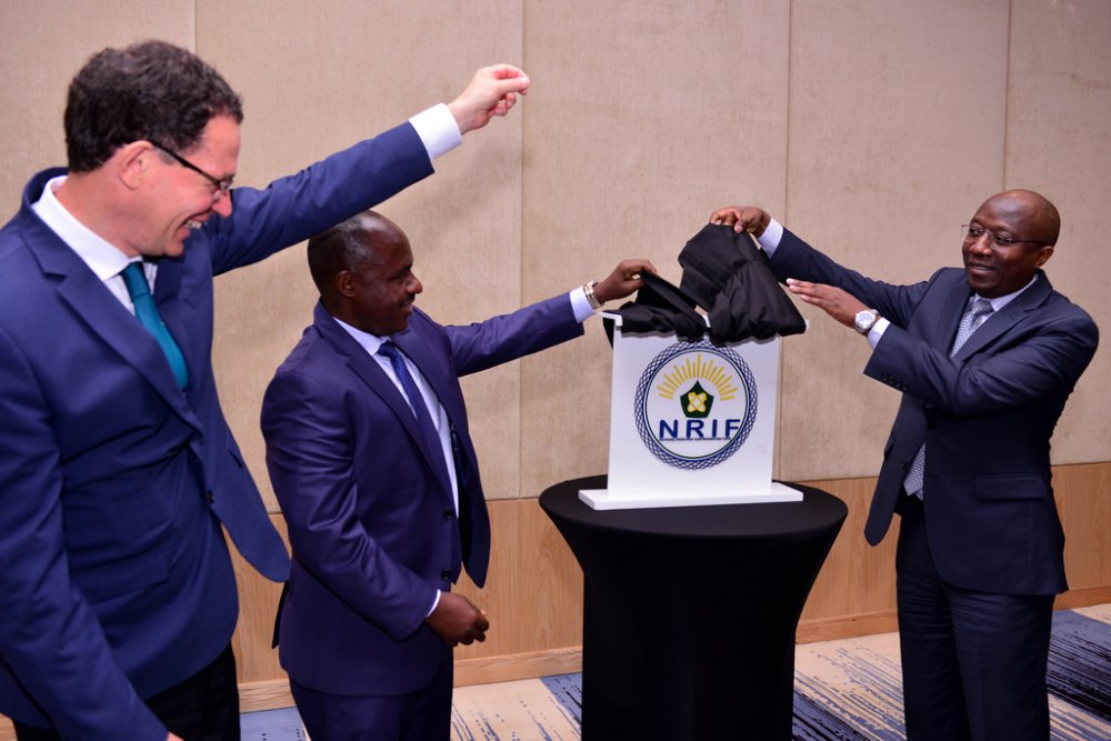 Prime Minister, Dr. Edouard Ngirente (Right), education Minister,  Dr. Eugene Mutimura (C) launching the National Innovation Symposium, and research and Innovation Fund yesterday