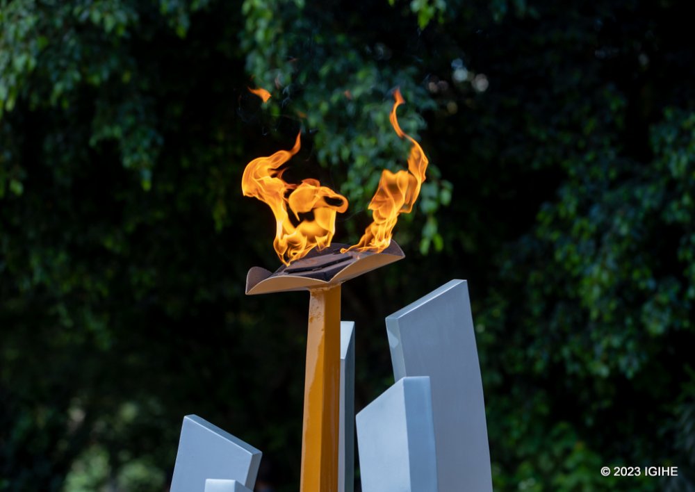 Every year the flame remains lit for the next 100, symbolising the period that the 1994 Genocide against the Tutsi lasted.