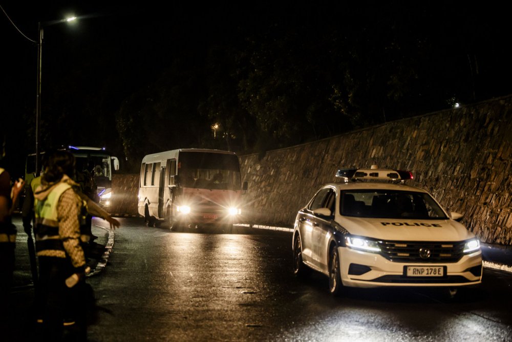 The UN workers were provided with an escort by the police.