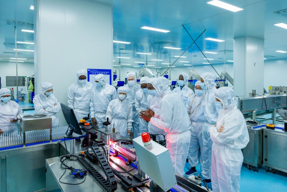 The state-of-the-art syringe manufacturing plant produces up to one million syringes daily.