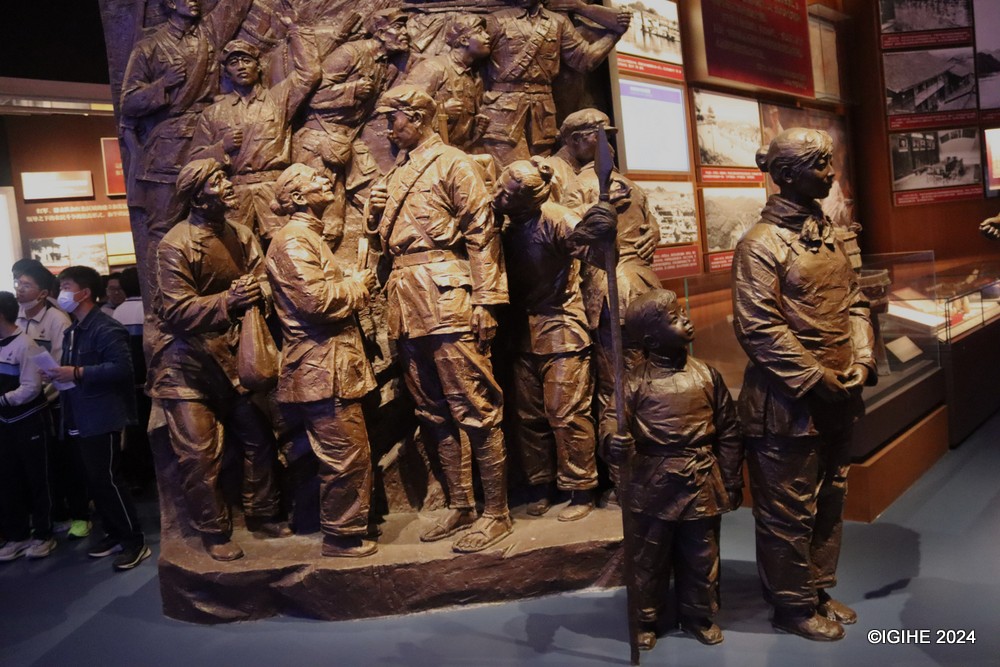 Monuments inside the museum showcasing Chinese response to foreign aggression. The struggle involved multifaceted efforts from various sectors of society to rejuvenate the nation.