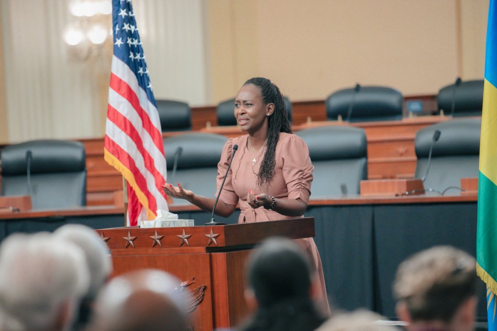 Immaculée Ilibagiza, a survivor of the genocide, gave a personal testimony and emphasized the importance of forgiveness.