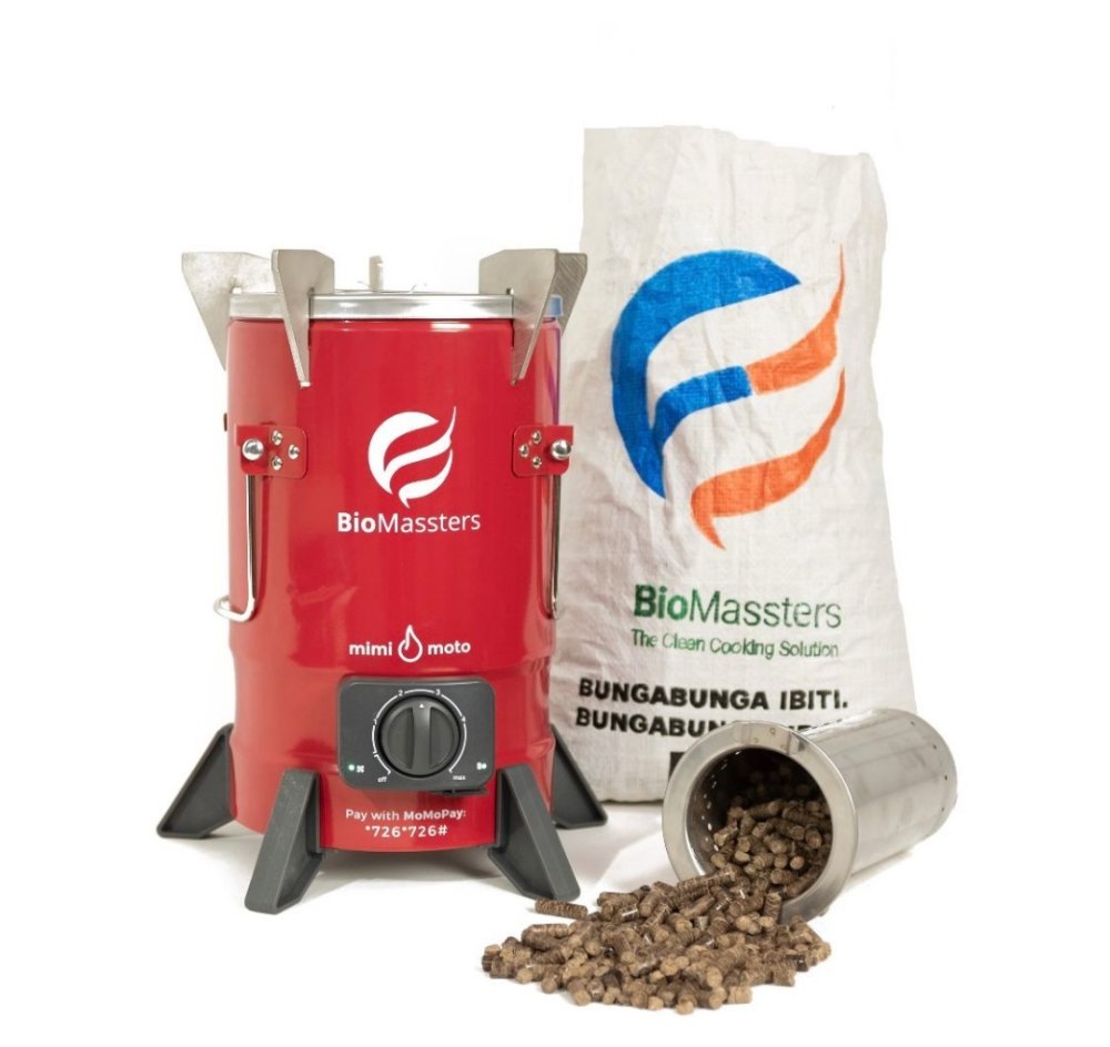 A metallic modern eco-friendly stove manufactured by Bio Masters.
