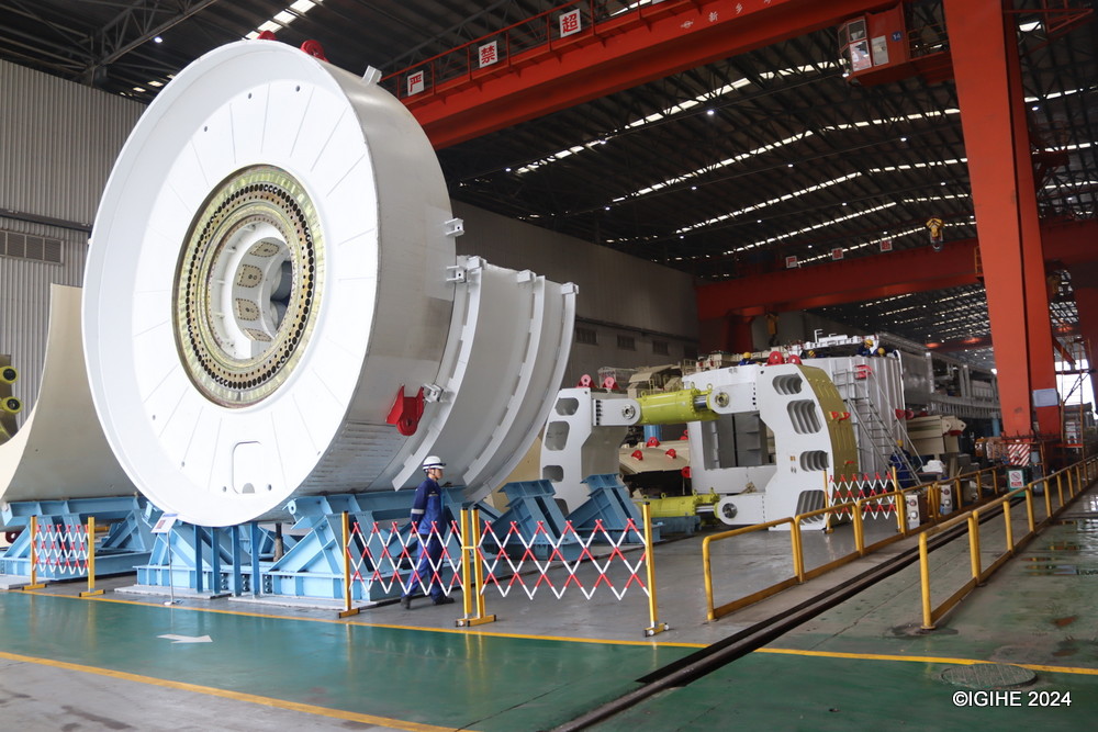 Stacks of massive steel structures await assembly into TBMs at CCCC Tianhe's manufacturing facility.